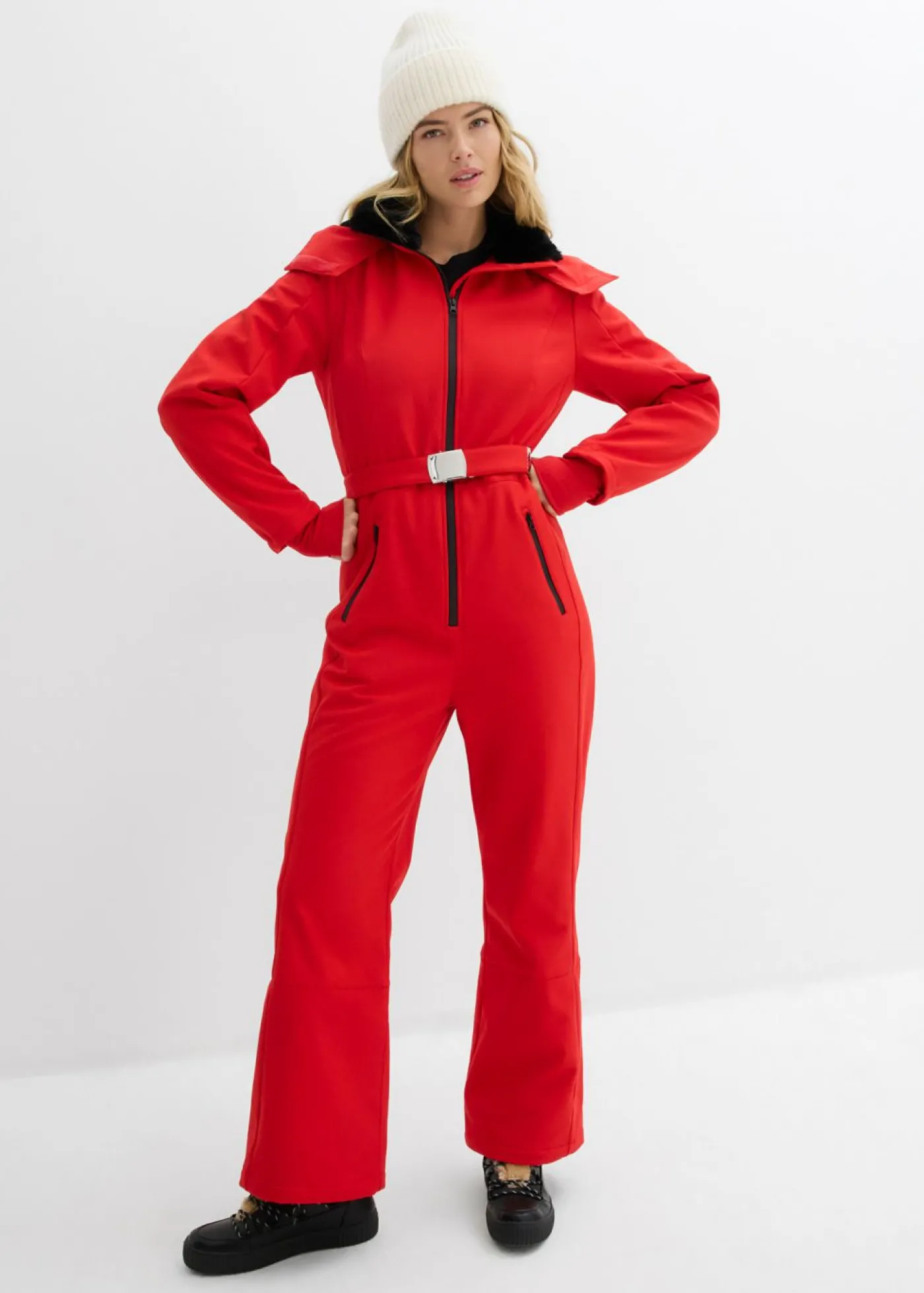 bonprix bonprix Traje de esquí de softshell con forro cálido y material impermeable rojo lava Outlet