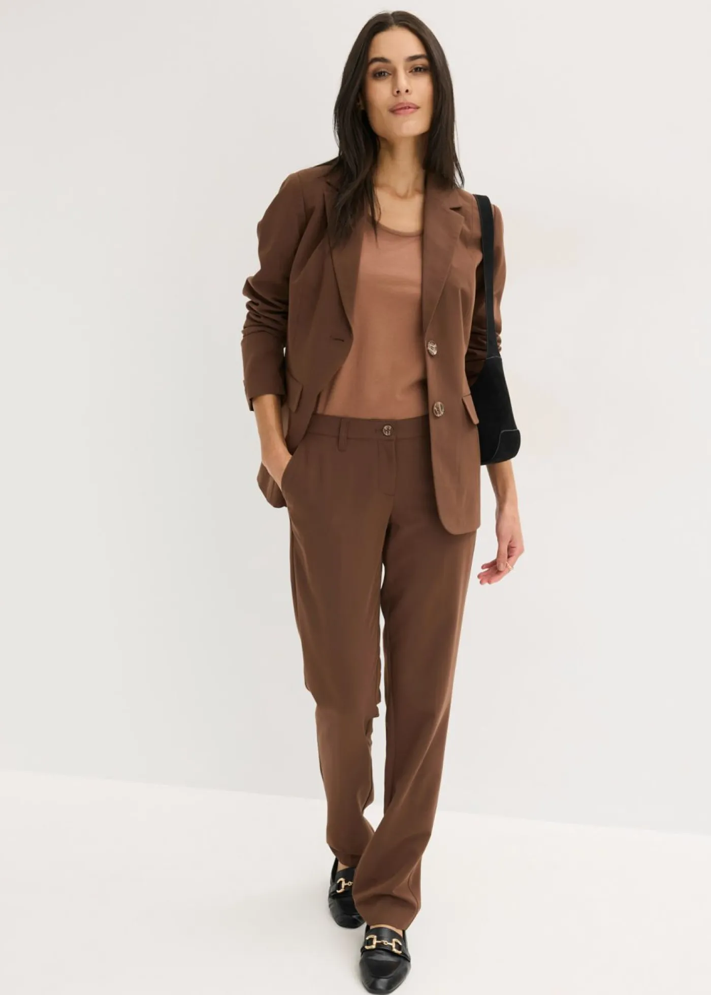 bonprix bonprix Traje de pantalón (2 piezas) marrón Outlet