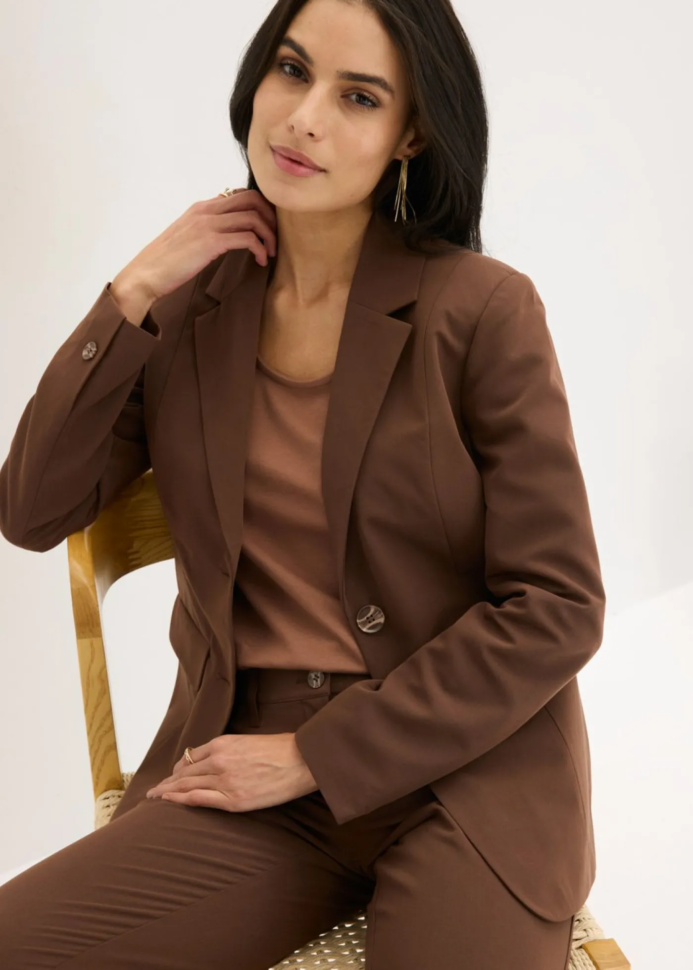 bonprix bonprix Traje de pantalón (2 piezas) marrón Outlet
