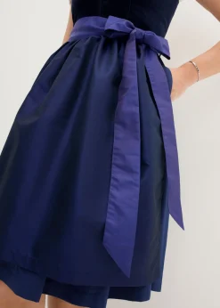 bonprix bonprix Traje tirolés con corpiño de terciopelo y delantal de satén (2 piezas) Azul marino/azul oxford Clearance