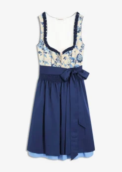bonprix bonprix Traje tirolés con delantal bordado (2 piezas) azul marino-beige con flores Best