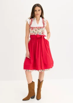 bonprix bonprix Traje tirolés con delantal bordado (2 piezas) Rojo de flores Best