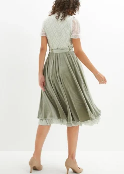 bonprix bonprix Traje tirolés y delantal (2 piezas) Verde alga New