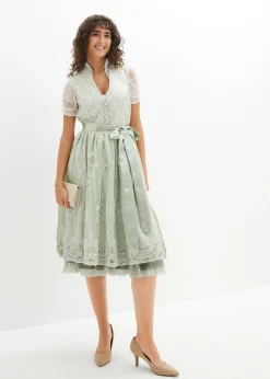 bonprix bonprix Traje tirolés y delantal (2 piezas) Verde alga New