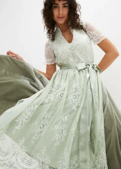 bonprix bonprix Traje tirolés y delantal (2 piezas) Verde alga New