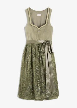 bonprix bonprix Traje tirolés y delantal (2 piezas) musgo-champán Discount
