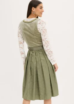 bonprix bonprix Traje tirolés y delantal (2 piezas) musgo-champán Discount