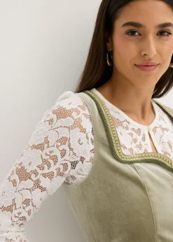 bonprix bonprix Traje tirolés y delantal (2 piezas) musgo-champán Discount