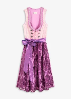 bonprix bonprix Traje tirolés y delantal (2 piezas) Lila claro/morado/baya Online