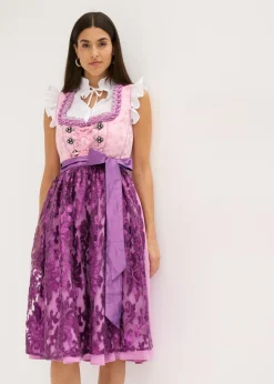 bonprix bonprix Traje tirolés y delantal (2 piezas) Lila claro/morado/baya Online