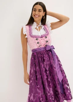 bonprix bonprix Traje tirolés y delantal (2 piezas) Lila claro/morado/baya Online