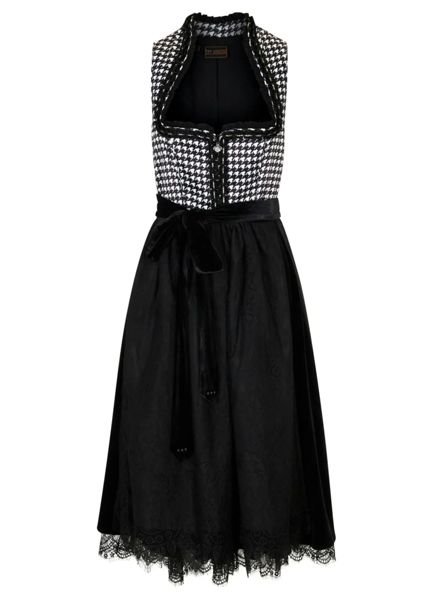 bonprix bonprix Traje tirolés y delantal (2 piezas) Negro-blanco lana estampado Discount