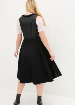 bonprix bonprix Traje tirolés y delantal (2 piezas) Negro estampado Sale