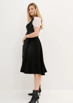 bonprix bonprix Traje tirolés y delantal (2 piezas) Negro estampado Sale