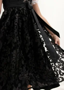 bonprix bonprix Traje tirolés y delantal (2 piezas) Negro estampado Sale