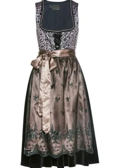 bonprix bonprix Traje tirolés y delantal (2 piezas) Negro estampado Online
