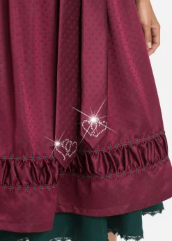 bonprix bonprix Traje tirolés y delantal (2 piezas) Magenta/verde intenso/negro/violeta mate/blanco lana estampado New
