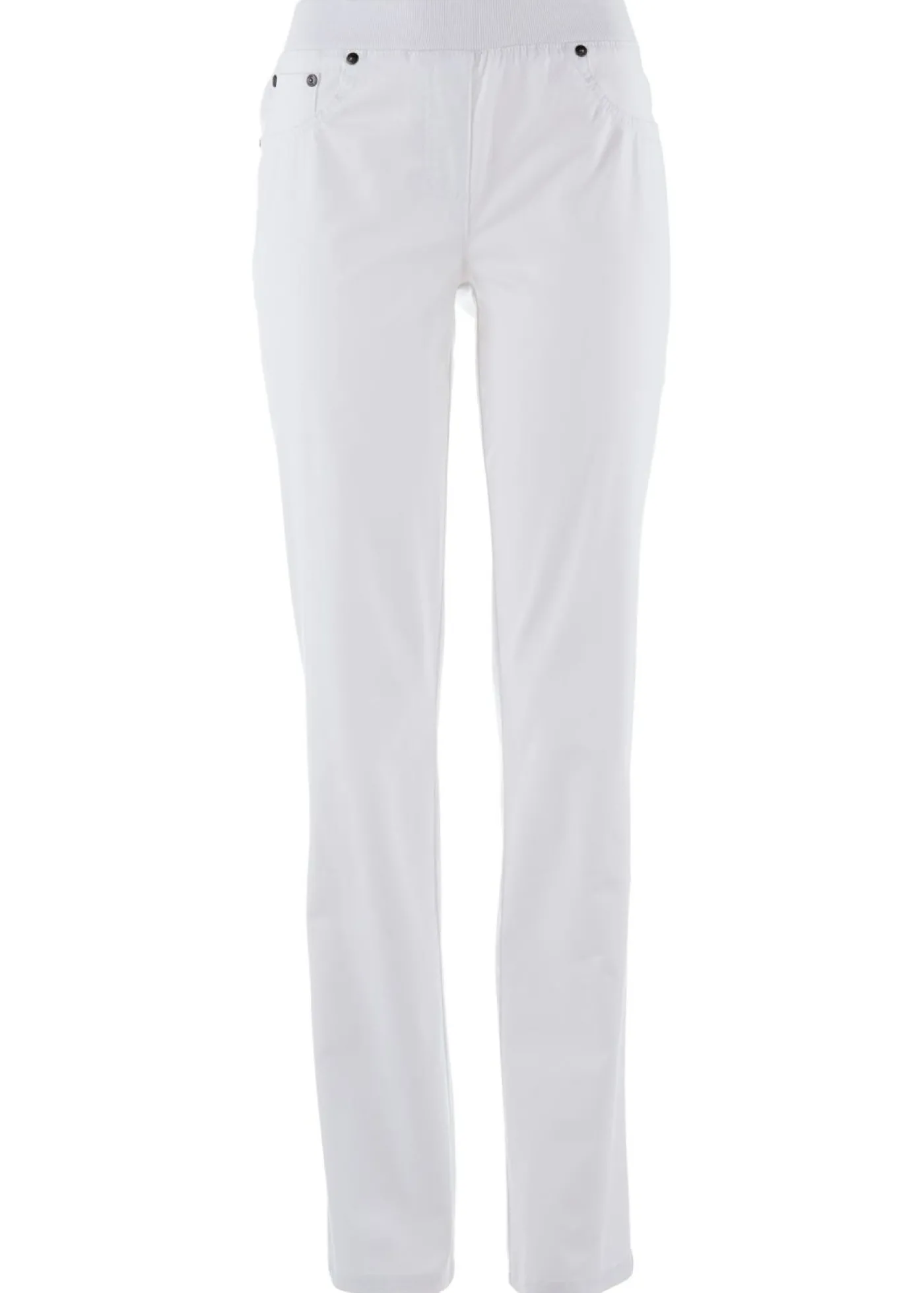 bonprix bonprix Treggings de sarga de mezcla de algodón elástica Blanco