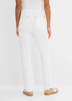 bonprix bonprix Treggings de sarga de mezcla de algodón elástica Blanco