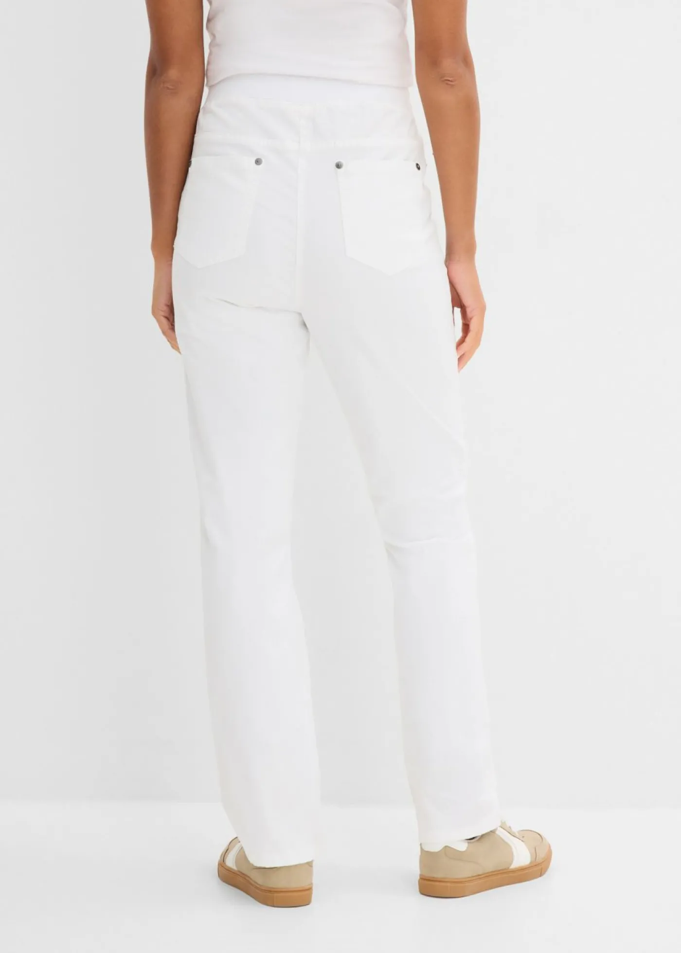 bonprix bonprix Treggings de sarga de mezcla de algodón elástica Blanco