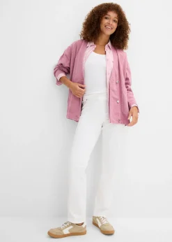 bonprix bonprix Treggings de sarga de mezcla de algodón elástica Blanco