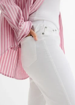 bonprix bonprix Treggings de sarga de mezcla de algodón elástica Blanco