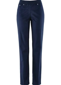 bonprix bonprix Treggings de sarga de mezcla de algodón elástica Azul marino Sale