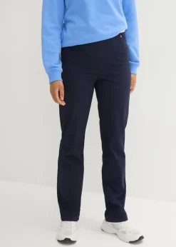 bonprix bonprix Treggings de sarga de mezcla de algodón elástica Azul marino Sale