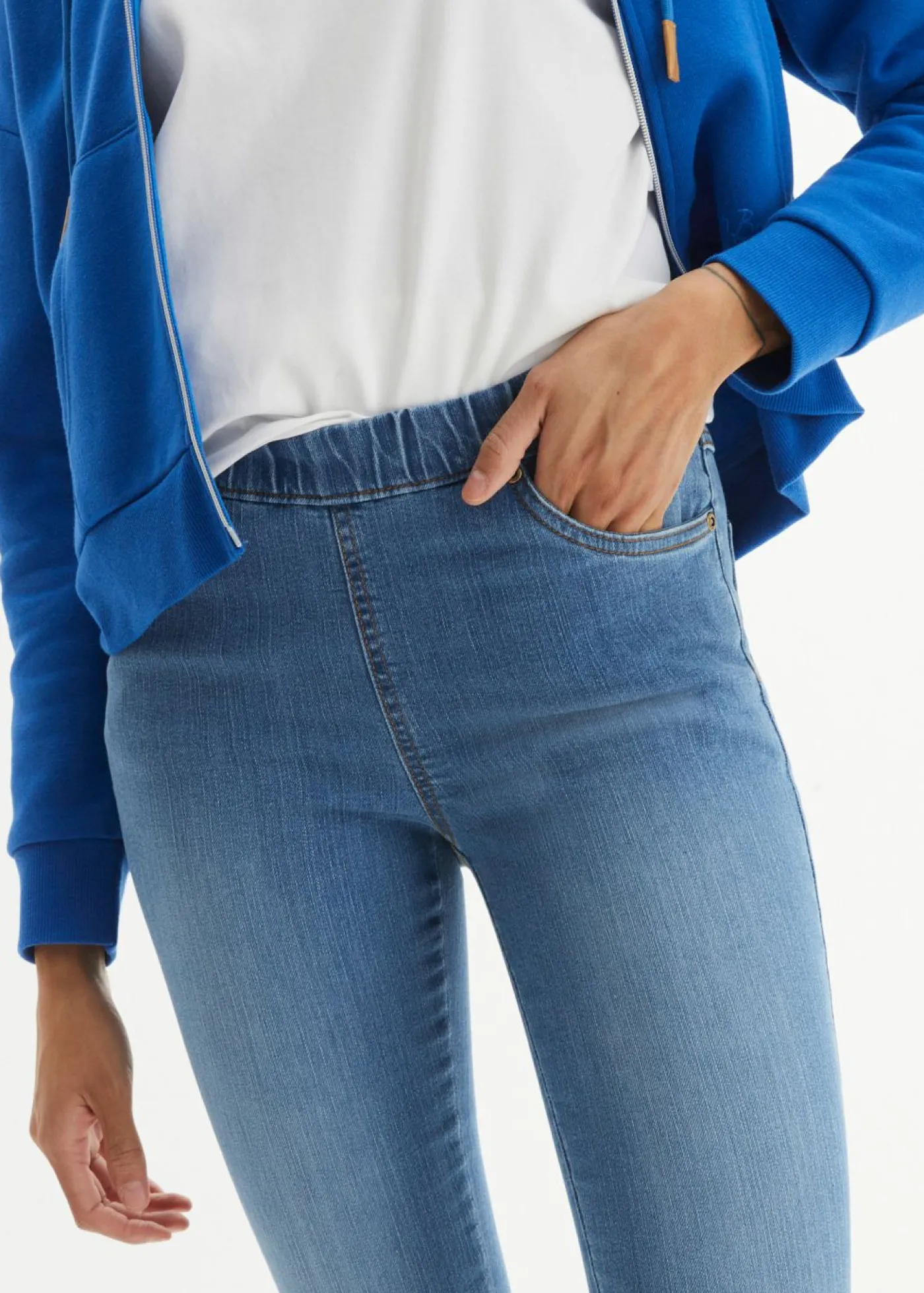 bonprix bonprix Treggings elásticos y cómodos azul medio denim usado Best