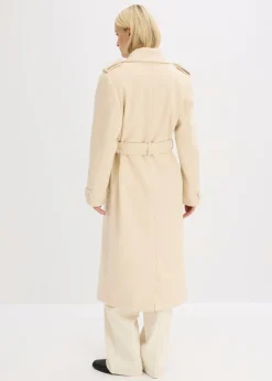 bonprix bonprix Trenca con aspecto de lana gris guijarro Outlet