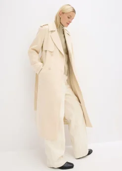 bonprix bonprix Trenca con aspecto de lana gris guijarro Outlet