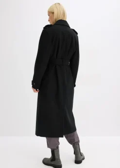 bonprix bonprix Trenca con aspecto de lana Negro New