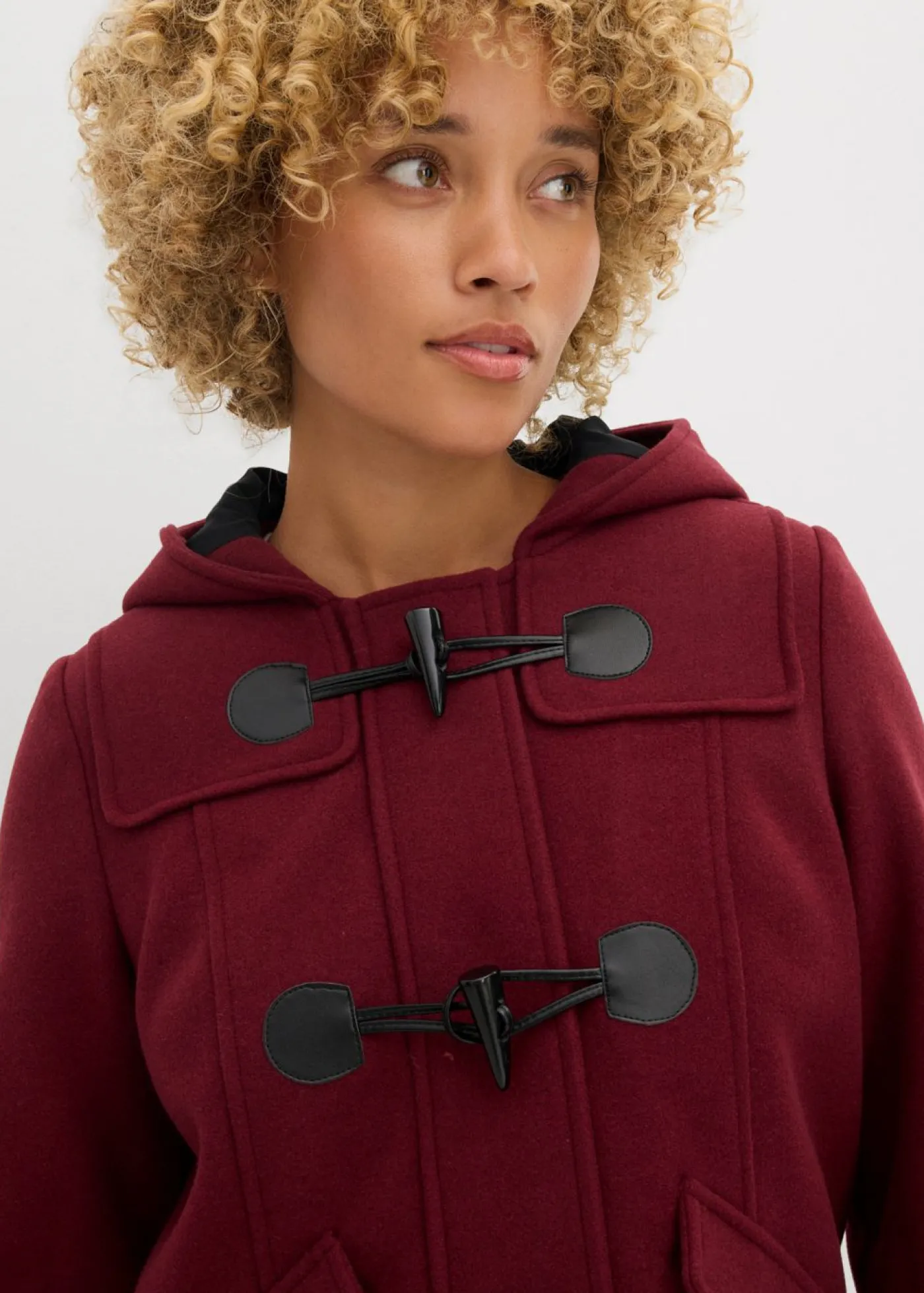 bonprix bonprix Trenca de imitación de lana mora oscuro