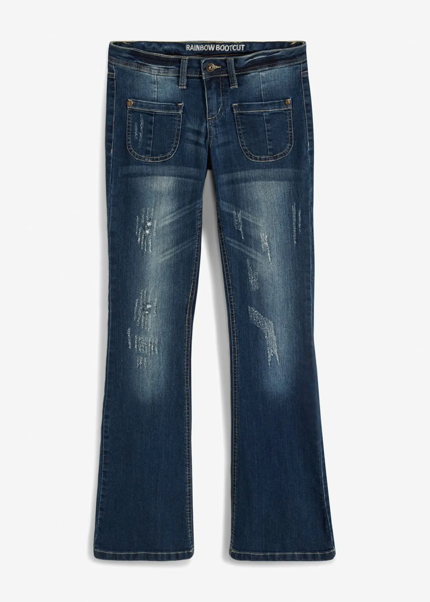bonprix bonprix Vaquero bootcut con efecto descolorido azul noche denim New