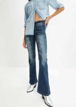 bonprix bonprix Vaquero bootcut con efecto descolorido azul noche denim New