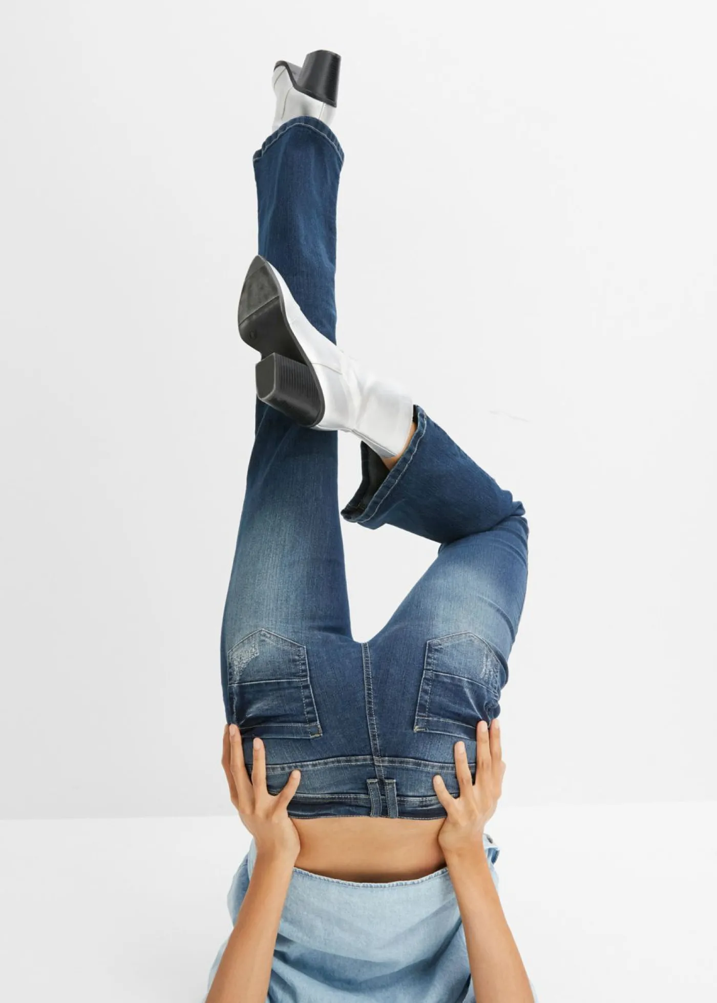 bonprix bonprix Vaquero bootcut con efecto descolorido azul noche denim New