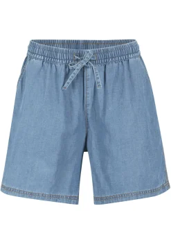 bonprix bonprix Vaquero corto ligero con lino azul claro denim New