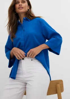 bonprix bonprix Vaquero de pernera ancha, mid waist, elástico Denim blanco Sale