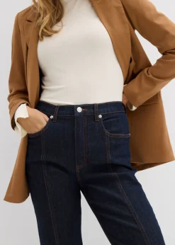 bonprix bonprix Vaquero mom, high waist, elásticos Azul oscuro denim