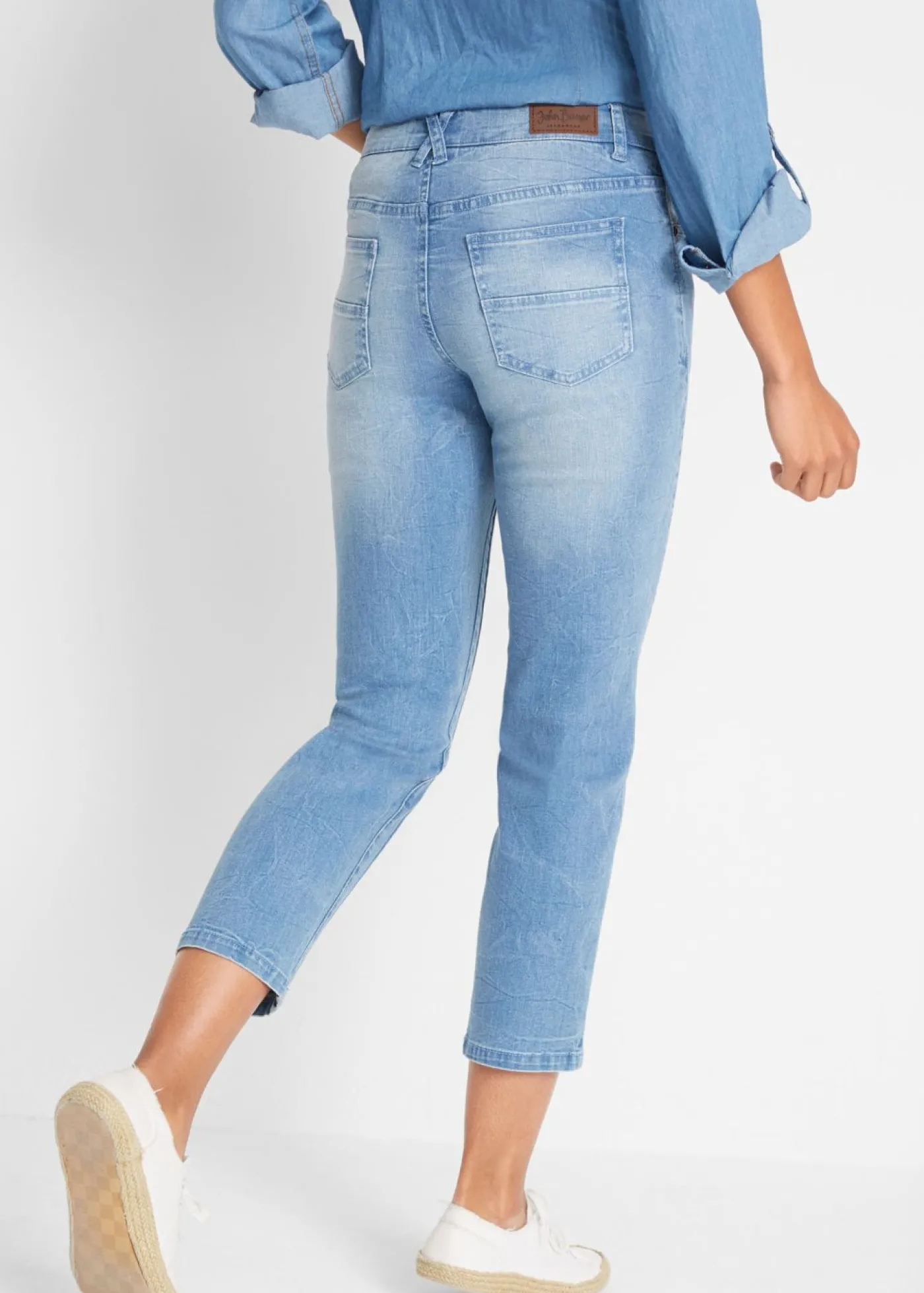 bonprix bonprix Vaquero soft 7/8 azul claro denim usado Discount