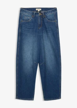 bonprix bonprix Vaqueros abullonados con talle medio azul oscuro denim usado New