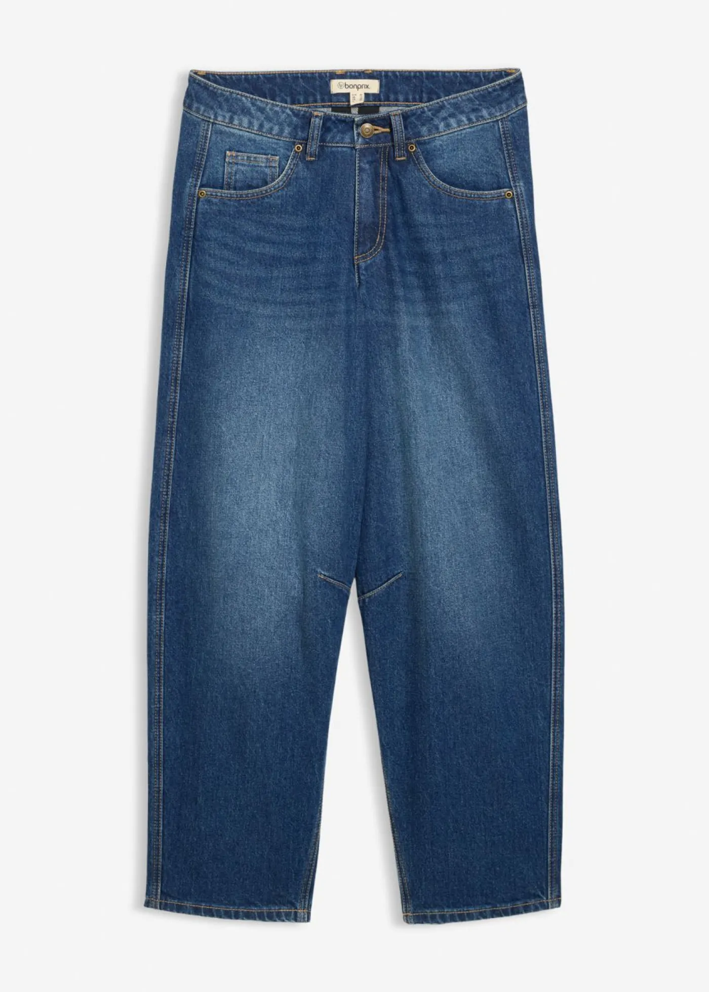 bonprix bonprix Vaqueros abullonados con talle medio azul oscuro denim usado New