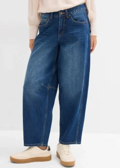 bonprix bonprix Vaqueros abullonados con talle medio azul oscuro denim usado New
