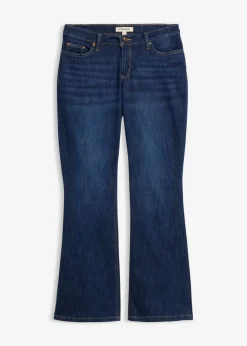 bonprix bonprix Vaqueros acampanados de talle medio azul oscuro denim usado Sale