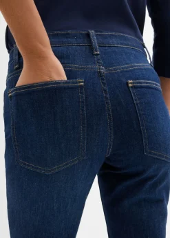 bonprix bonprix Vaqueros acampanados de talle medio azul oscuro denim usado Sale