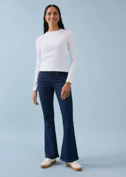 bonprix bonprix Vaqueros acampanados de talle medio Azul oscuro denim Hot
