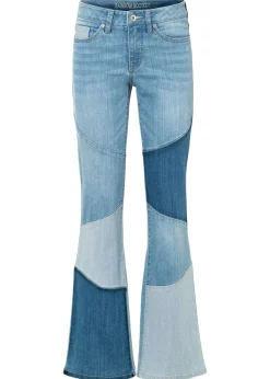 bonprix bonprix Vaqueros acampanados de talle medio azul claro denim/azul piedra/azul oscuro denim New