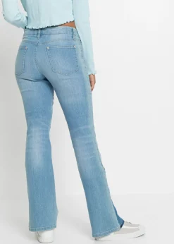bonprix bonprix Vaqueros acampanados de talle medio azul claro denim/azul piedra/azul oscuro denim New