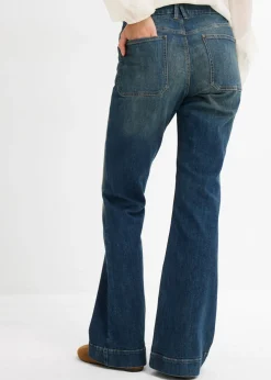 bonprix bonprix Vaqueros acampanados de talle medio Azul oscuro denim Hot