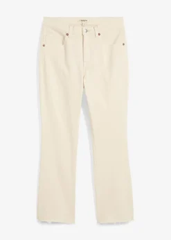bonprix bonprix Vaqueros acampanados, high waist, cropped Beige natural Online